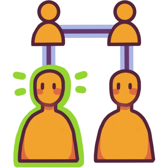  There are two people whose parents are linked, and one is highlighted in green. 